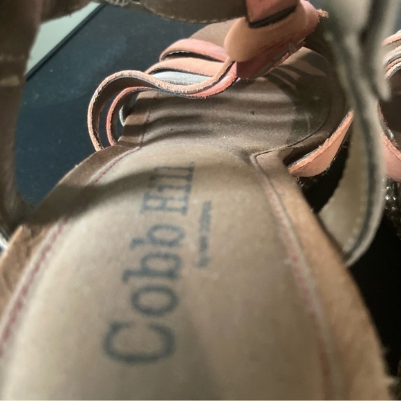 Cobb Hill | Michelle Open Toe Leather Woven Strappy Basket Wedge Heel Sandal - Picture 5 of 8